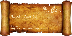 Milch Csanád névjegykártya